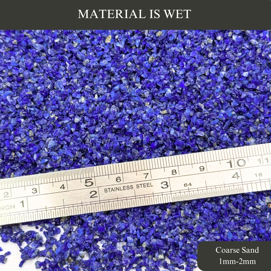 Crushed Lapis Lazuli Sand (Grade AA) from Pakistan, 3 Sand Sizes for Woodworking and Ring Inlay, Resin Art, Memorial & Sand Jewelry