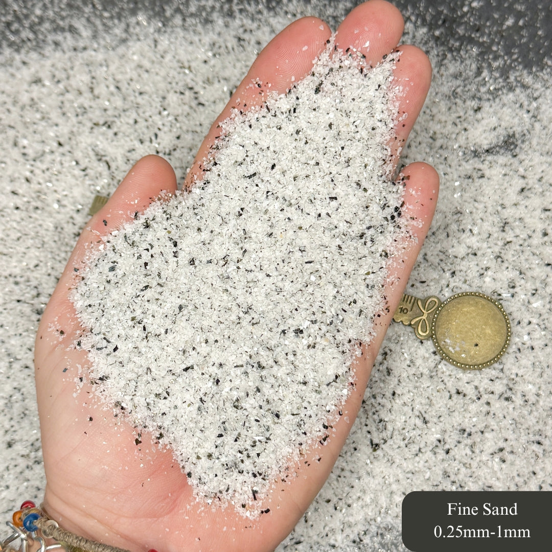 Crushed Rainbow Moonstone with Biotite Mica Sand from India, 3 Sand Sizes for Woodworking and Ring Inlay, Resin Art, Memorial Jewelry