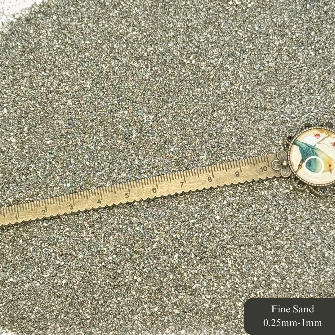 Crushed High-Luster Cocada Pyrite Sand from Peru, 3 Sand Sizes for Woodworking and Ring Inlay, Resin Art, Memorial & Sand Jewelry