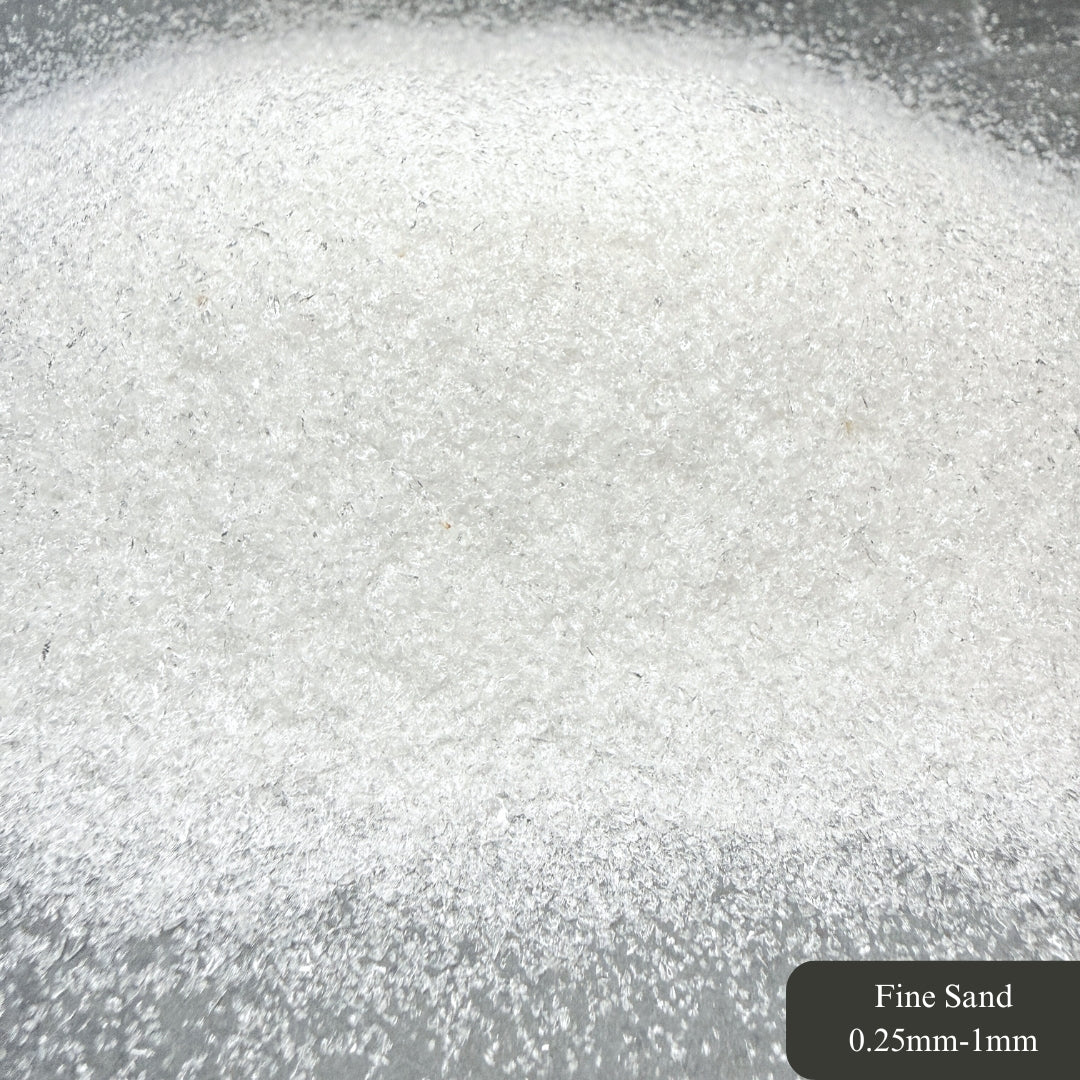 Crushed Clear Quartz (Rock Crystal) Sand from Brazil, 3 Sand Sizes for Woodworking and Ring Inlay, Resin Art, Memorial & Sand Jewelry