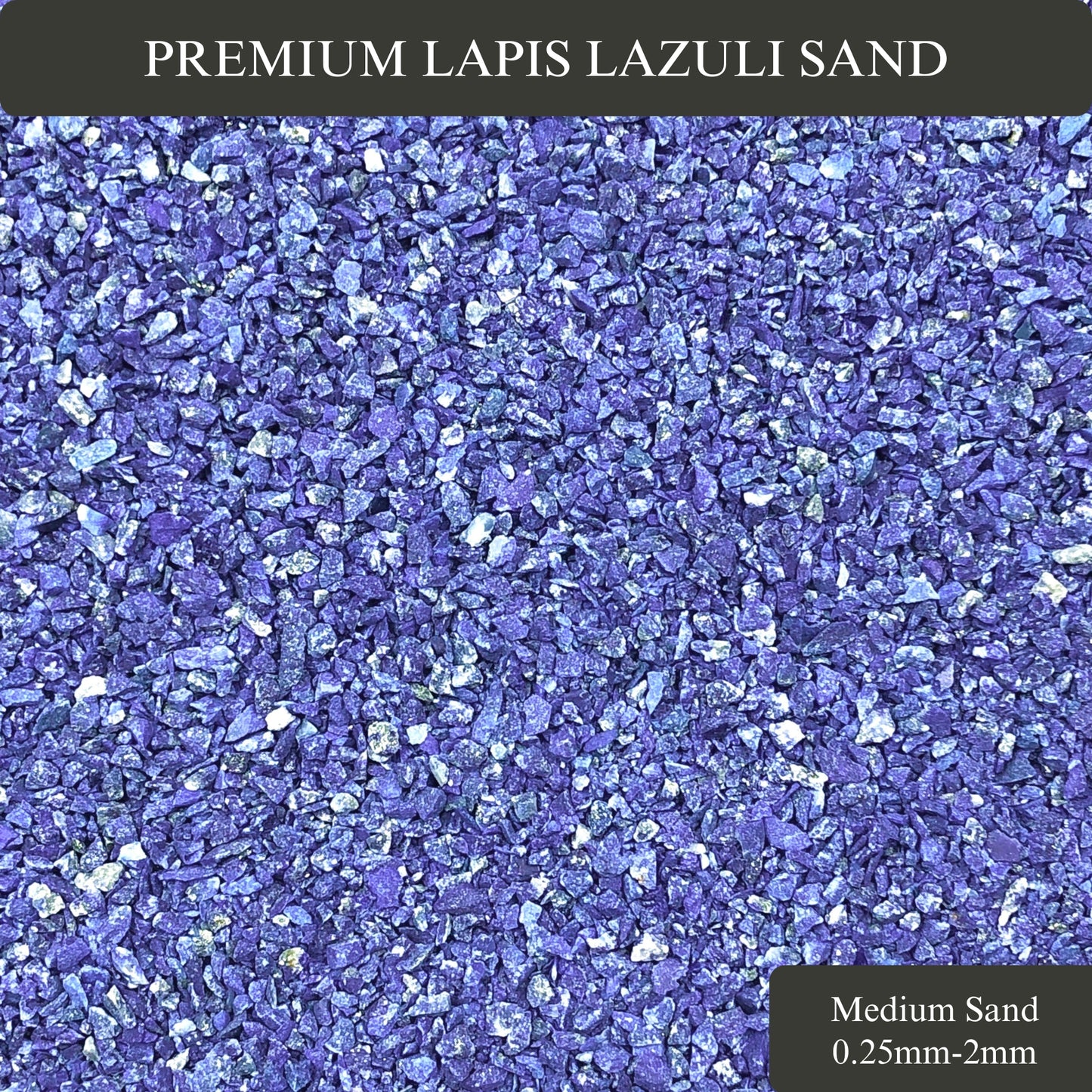 Crushed Premium Lapis Lazuli Sand (AAA) from Afghanistan, Medium Sand (0.25mm-2mm) for Woodworking and Ring Inlay, Resin Art, Memorial Jewelry