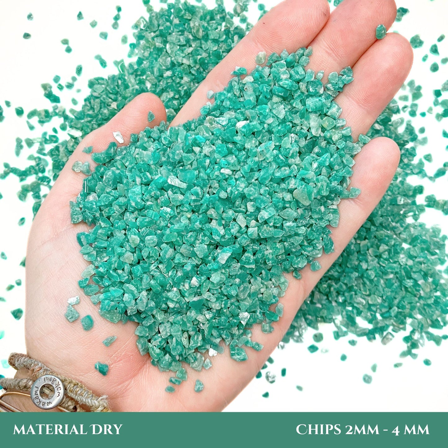 Crushed Blue-Green Amazonite Chips from Russia, Pea-Sized Gravel (2mm-4mm)