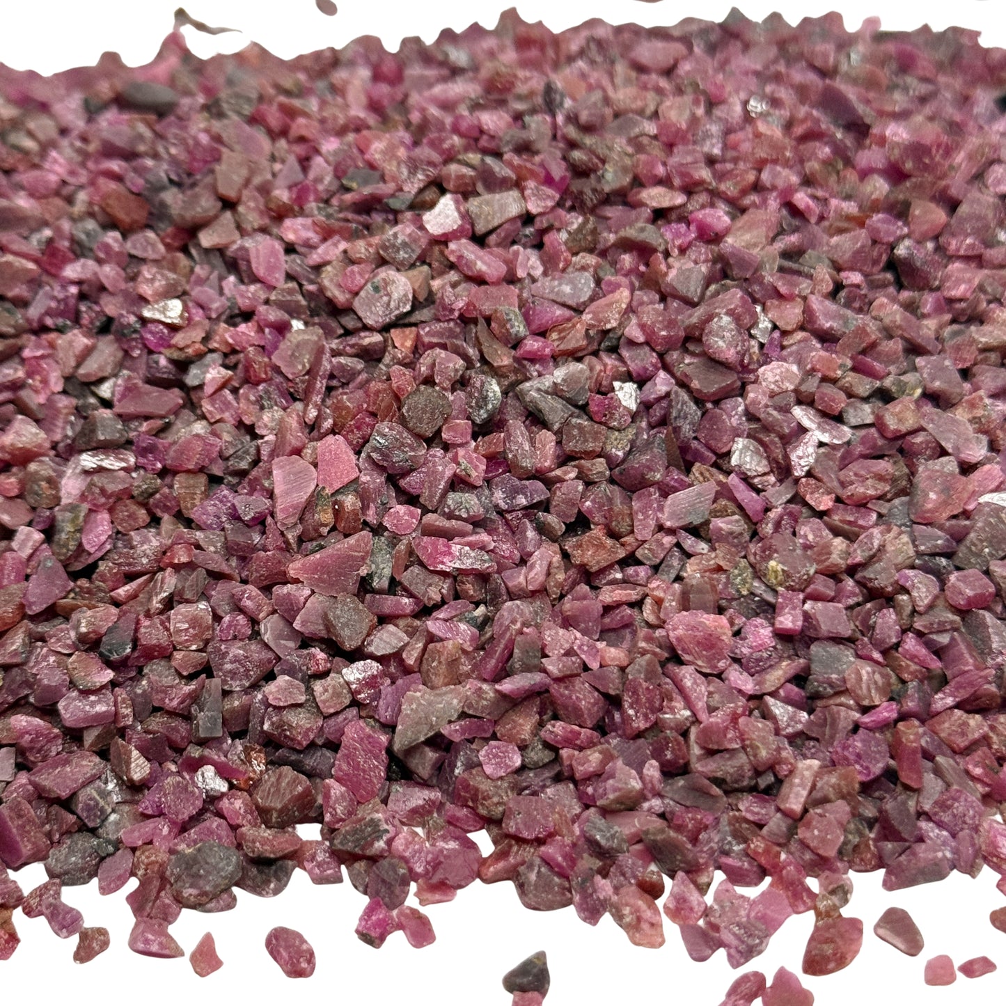 Crushed Ruby (Corundum) Chips (Grade A) from India, Pea-Sized Gravel (2mm-4mm) for Mosaics, Inlay, Resin Art, Birthstone Projects