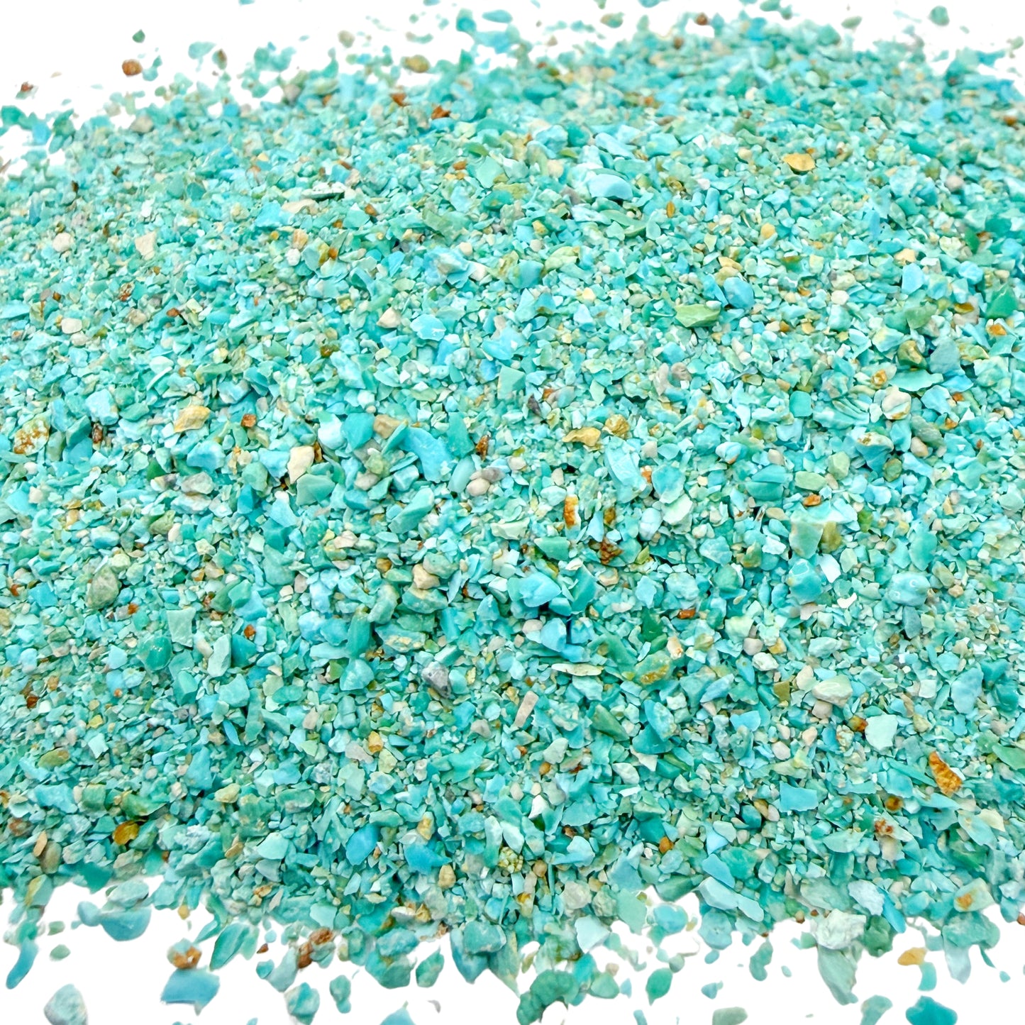 Crushed Blue-Green Fox Turquoise Sand with Matrix from Nevada, Medium Sand (0.25mm-2mm) for Woodworking and Ring Inlay, Resin Art, Memorial Jewelry