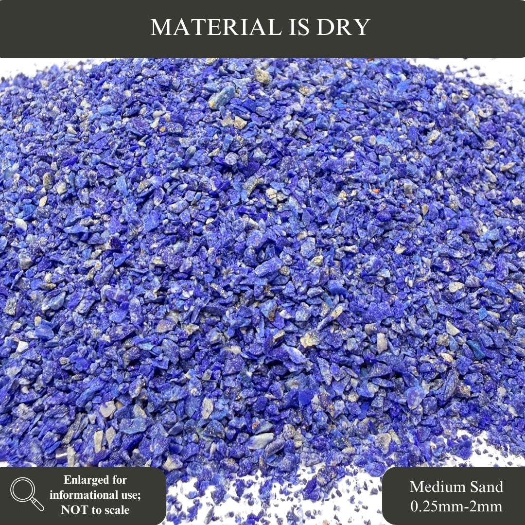 Crushed Lapis Lazuli Sand (Grade AA) from Pakistan, 3 Sand Sizes for Woodworking and Ring Inlay, Resin Art, Memorial & Sand Jewelry