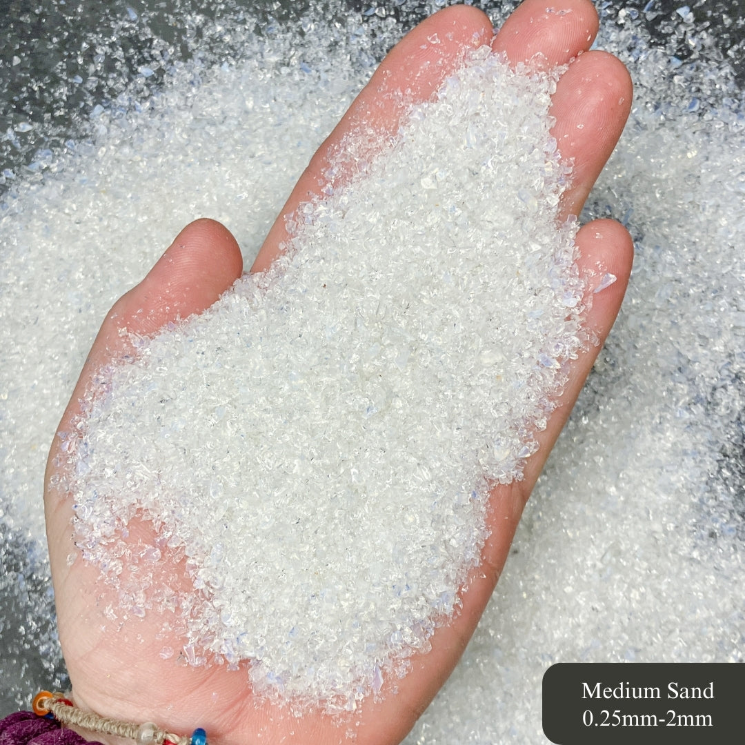 Crushed Opalite Sand (Synthetic), 3 Sand Sizes for Woodworking and Ring Inlay, Resin Art, Metaphysical Crafts, Memorial & Sand Jewelry