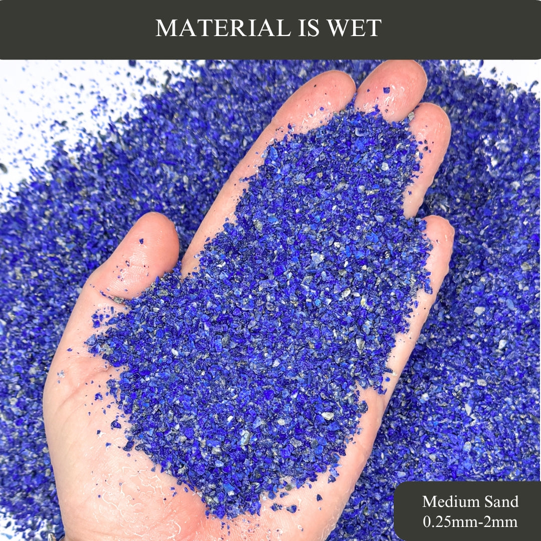 Crushed Lapis Lazuli Sand (Grade AA) from Pakistan, 3 Sand Sizes for Woodworking and Ring Inlay, Resin Art, Memorial & Sand Jewelry