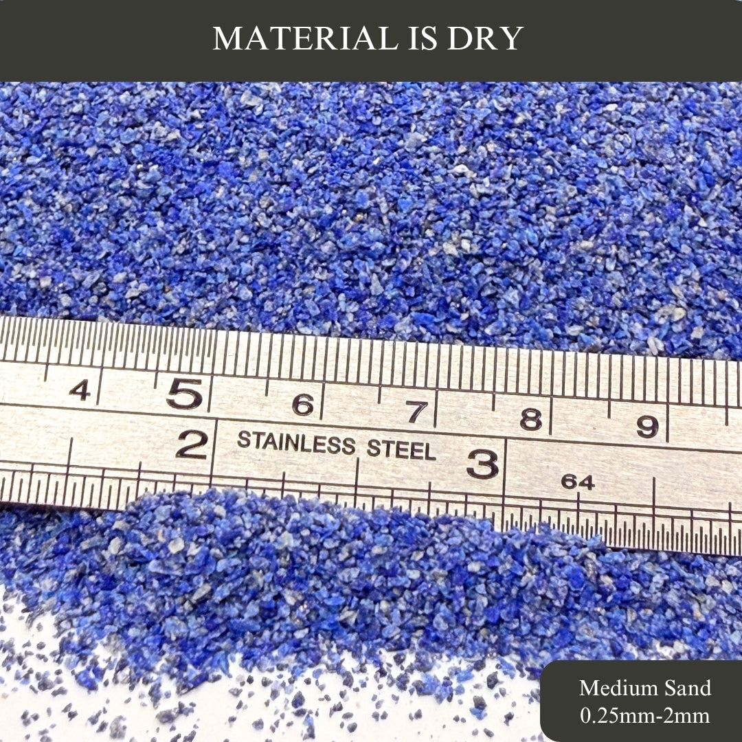 Crushed Lapis Lazuli Sand (Grade AA) from Pakistan, 3 Sand Sizes for Woodworking and Ring Inlay, Resin Art, Memorial & Sand Jewelry