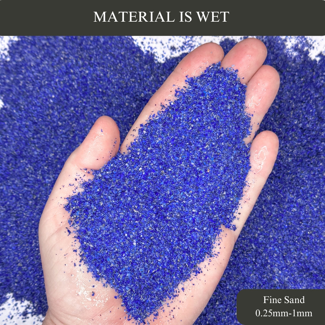 Crushed Lapis Lazuli Sand (Grade AA) from Pakistan, 3 Sand Sizes for Woodworking and Ring Inlay, Resin Art, Memorial & Sand Jewelry