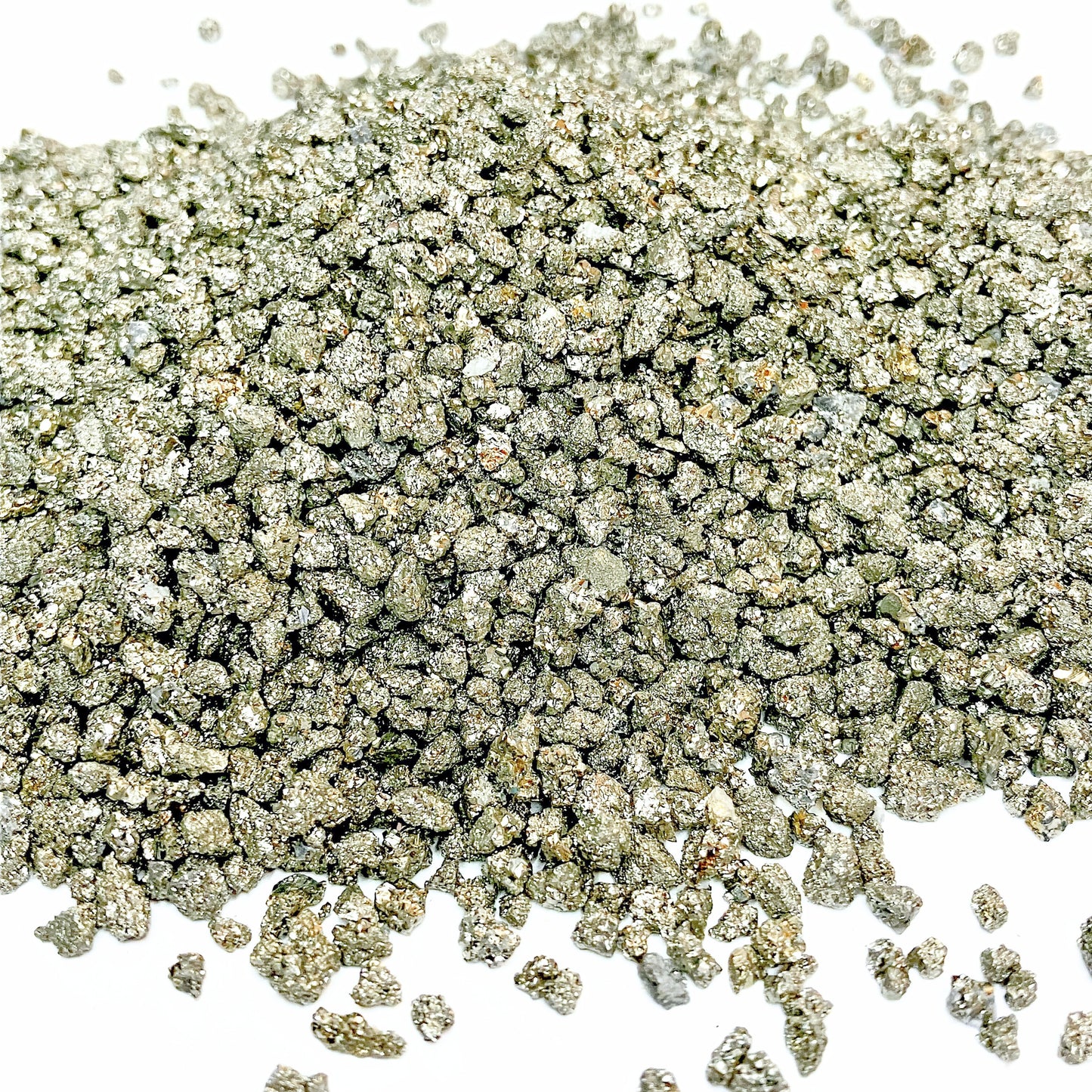 *CLOSEOUT* Cocada Pyrite Chips from Peru, Pea-Sized Gravel (2mm-4mm) for Resin Art, Embellishments or Orgone Pyramids, Bulk Material