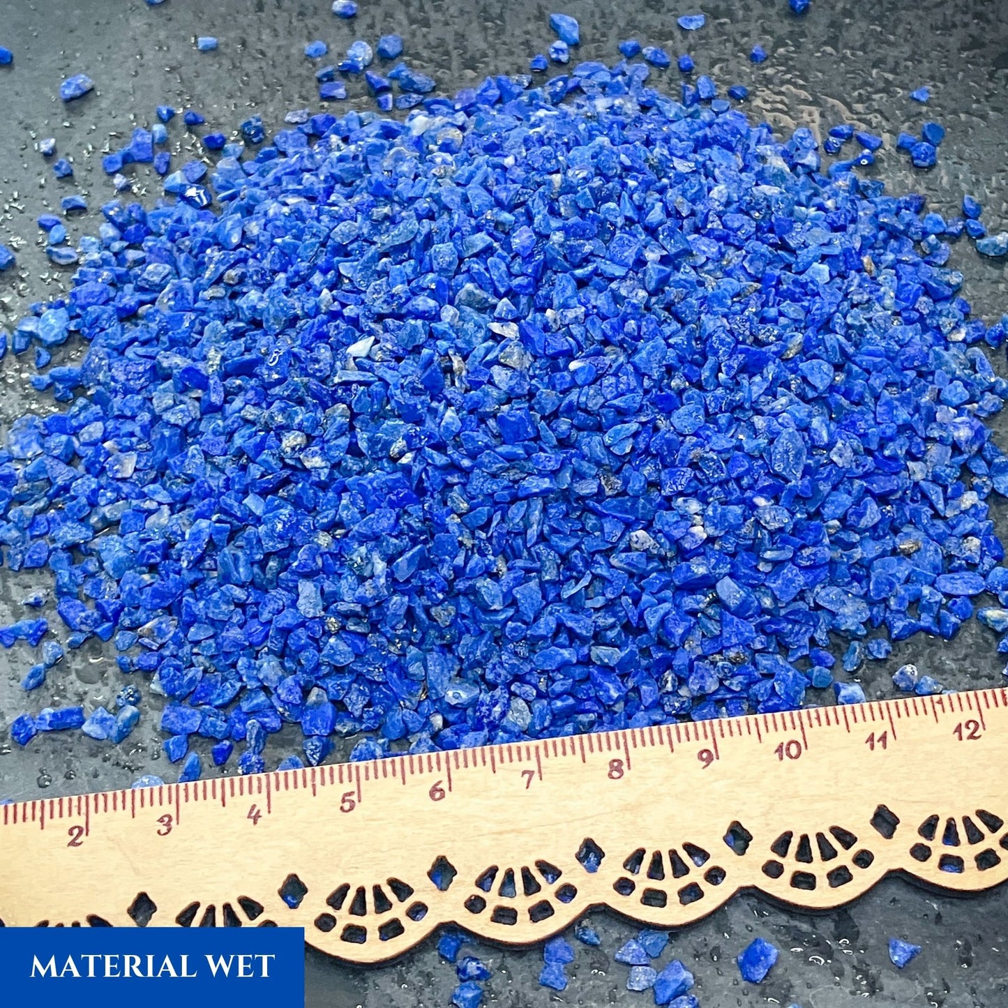 Crushed Blue Lapis Lazuli Chips (AAA) from Pakistan, Coarse Crush (2mm-4mm) for Woodworking Inlay, Resin Art, Embellishments or Orgone Pyramids