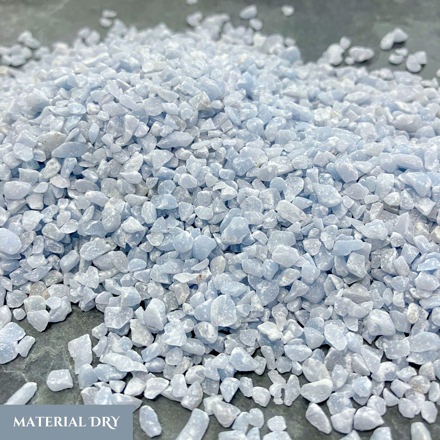 Crushed Blue Angelite (Anhydrite) Chips from Peru, Coarse Crush (2mm-4mm) for Inlay, Resin Art, Embellishments or Orgone Pyramids