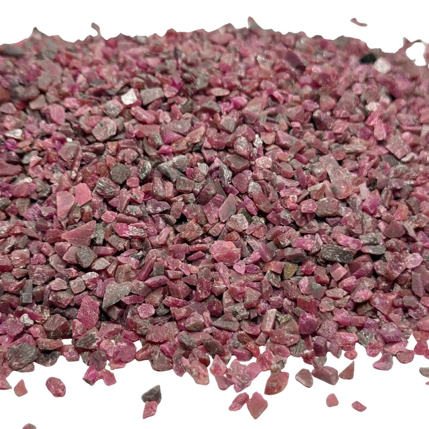 Crushed Ruby (Corundum) Chips (Grade A) from India, Pea-Sized Gravel (2mm-4mm) for Mosaics, Inlay, Resin Art, Birthstone Projects
