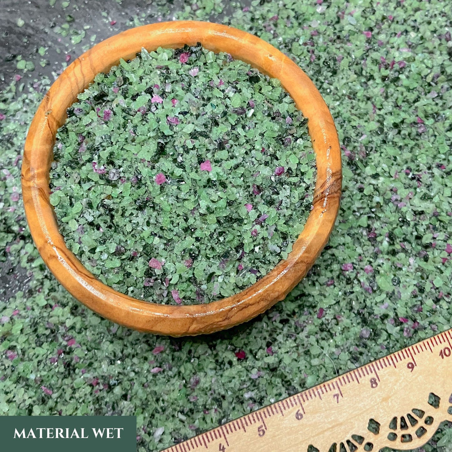 Crushed Ruby Zoisite Sand (Grade A) from China, Medium Crush (0.25mm-2mm) for Ring Inlay, Resin Art, Memorial & Sand Jewelry