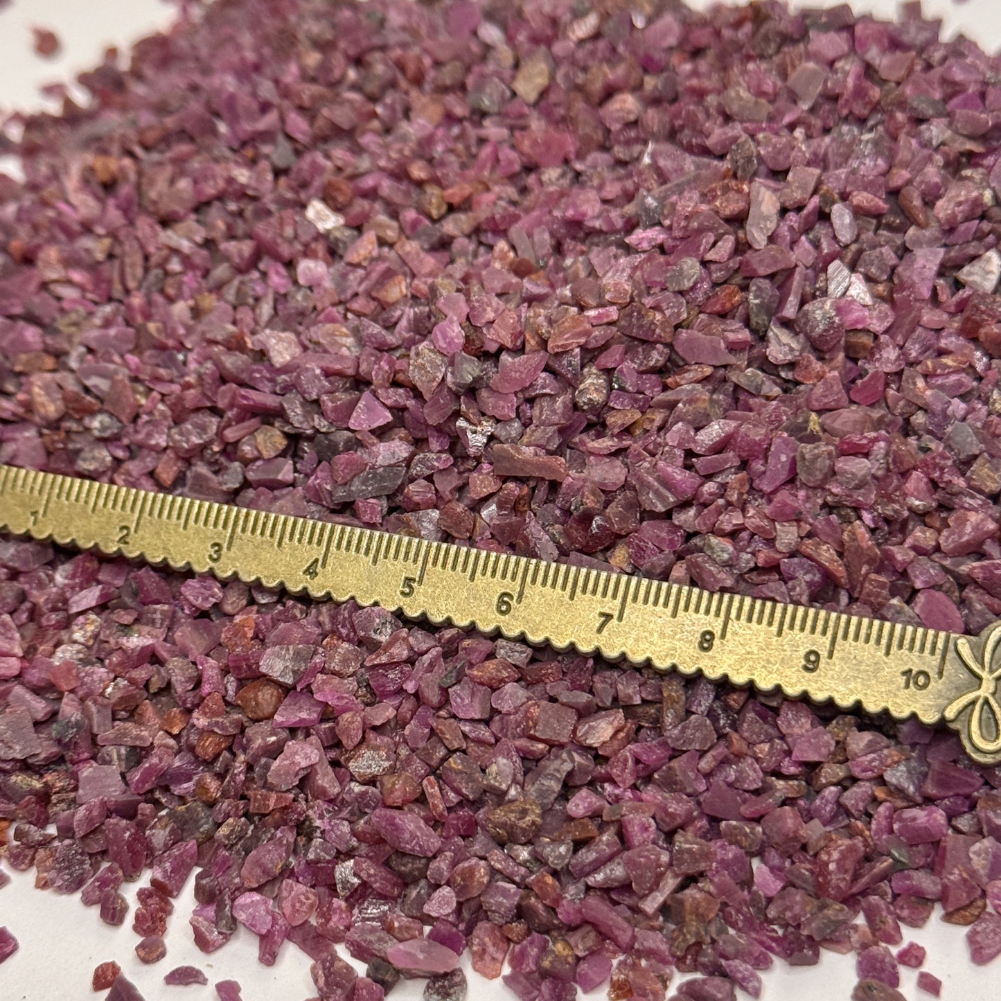 Crushed Ruby (Corundum) Chips (Grade A) from India, Pea-Sized Gravel (2mm-4mm) for Mosaics, Inlay, Resin Art, Birthstone Projects