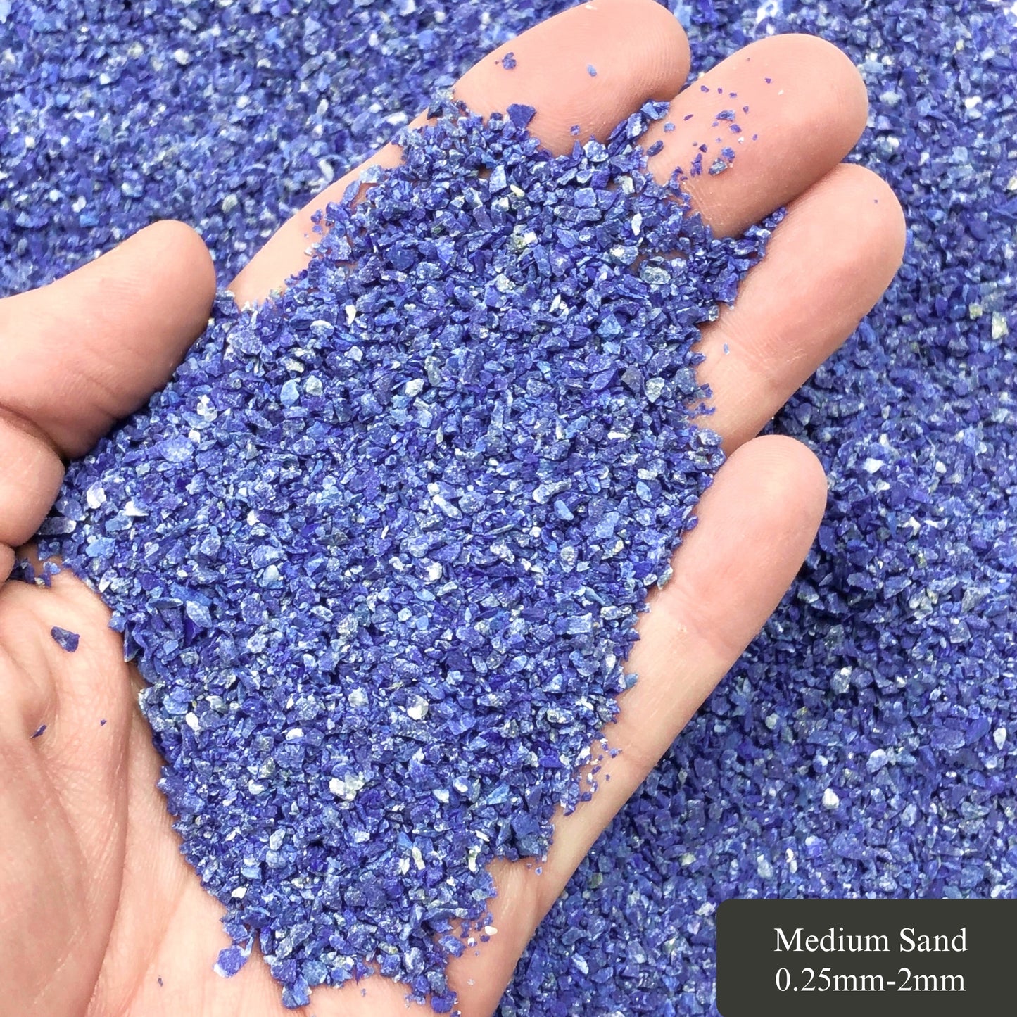 Crushed Premium Lapis Lazuli Sand (AAA) from Afghanistan, Medium Sand (0.25mm-2mm) for Woodworking and Ring Inlay, Resin Art, Memorial Jewelry