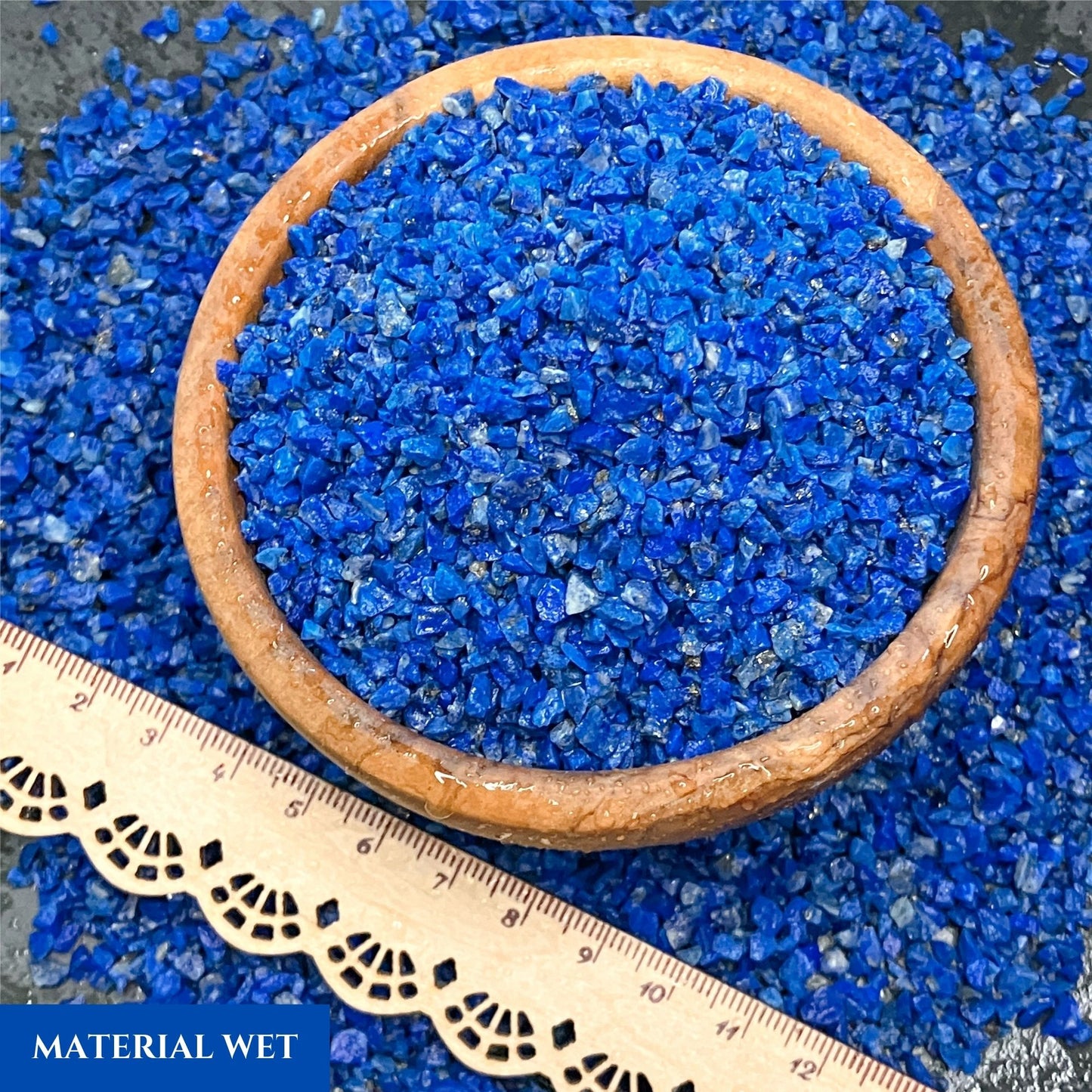 Crushed Blue Lapis Lazuli Chips (AAA) from Pakistan, Coarse Crush (2mm-4mm) for Woodworking Inlay, Resin Art, Embellishments or Orgone Pyramids