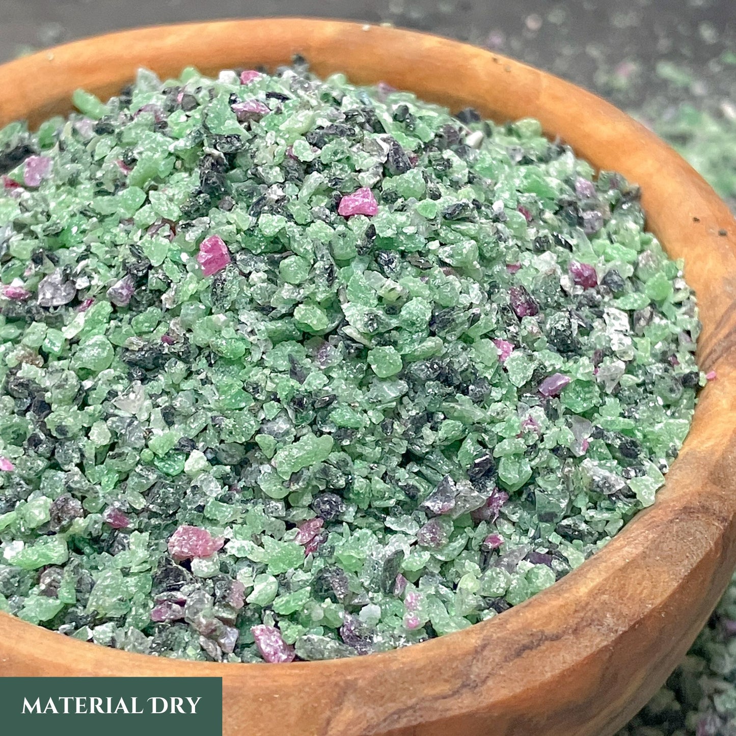 Crushed Ruby Zoisite Sand (Grade A) from China, Medium Crush (0.25mm-2mm) for Ring Inlay, Resin Art, Memorial & Sand Jewelry