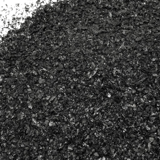 Close-up of black tourmaline sand. 