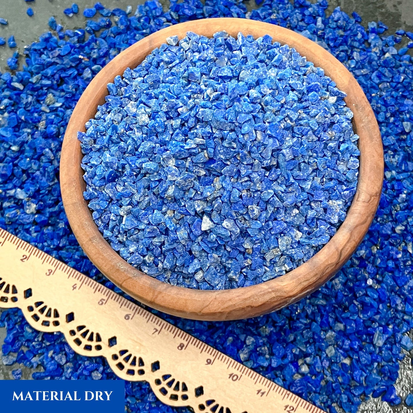 Crushed Blue Lapis Lazuli Chips (AAA) from Pakistan, Coarse Crush (2mm-4mm) for Woodworking Inlay, Resin Art, Embellishments or Orgone Pyramids