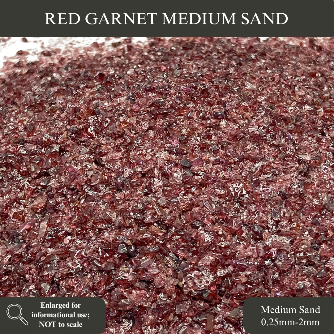 Crushed Deep Red Garnet Sand from India, Medium Sand (0.25mm-2mm)