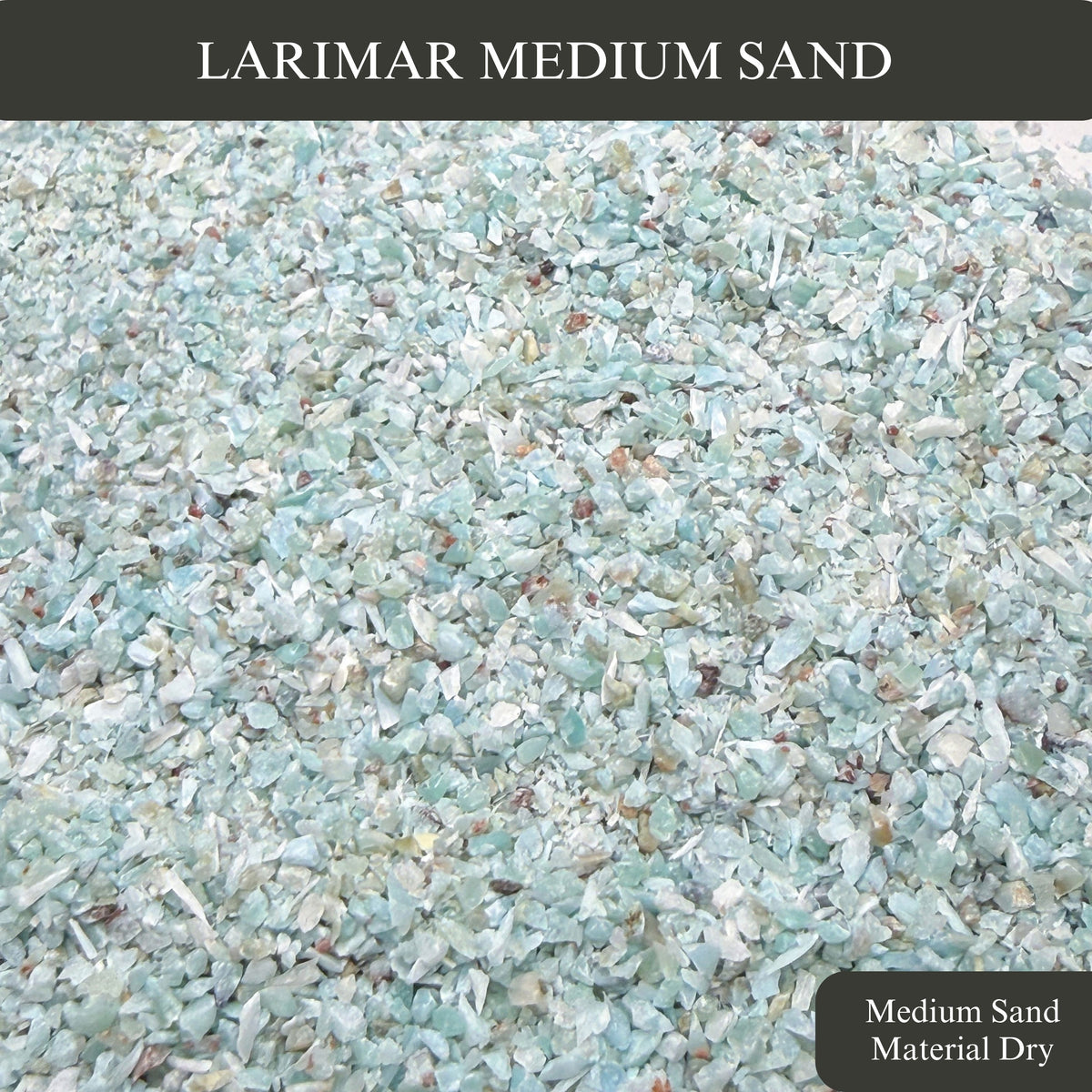 Crushed Blue Larimar Sand from Dominican Republic, Medium Sand (0.25mm-2mm) for Woodworking and Ring Inlay, Resin Art, Memorial Jewelry