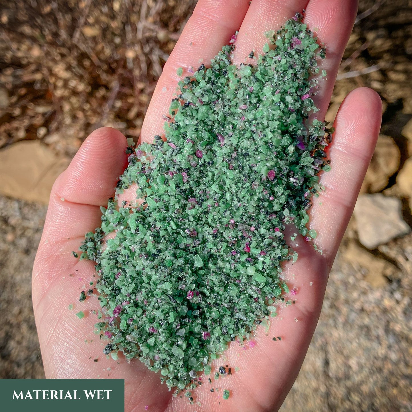 Crushed Ruby Zoisite Sand (Grade A) from China, Medium Crush (0.25mm-2mm) for Ring Inlay, Resin Art, Memorial & Sand Jewelry