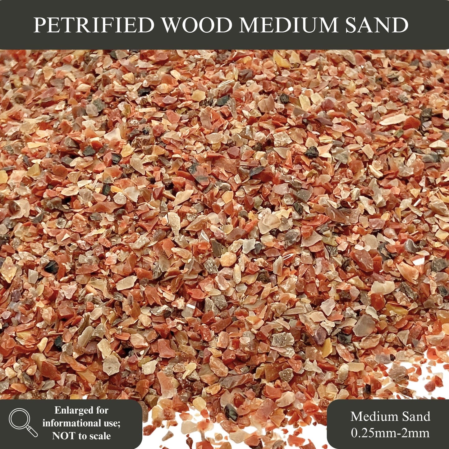 Crushed Petrified Wood Sand from Arizona, Medium Sand (0.25mm-2mm)