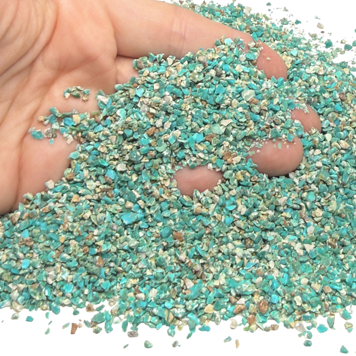 Crushed Fox Turquoise with Matrix Sand from Nevada, Medium Sand (0.25mm-2mm) for Woodworking and Ring Inlay, Resin Art, Memorial Jewelry