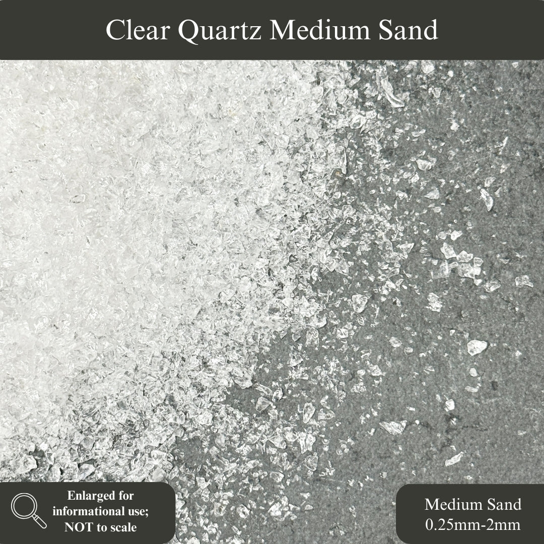 Crushed Clear Quartz (Rock Crystal) Sand from Brazil, Medium Sand (0.25mm-2mm)
