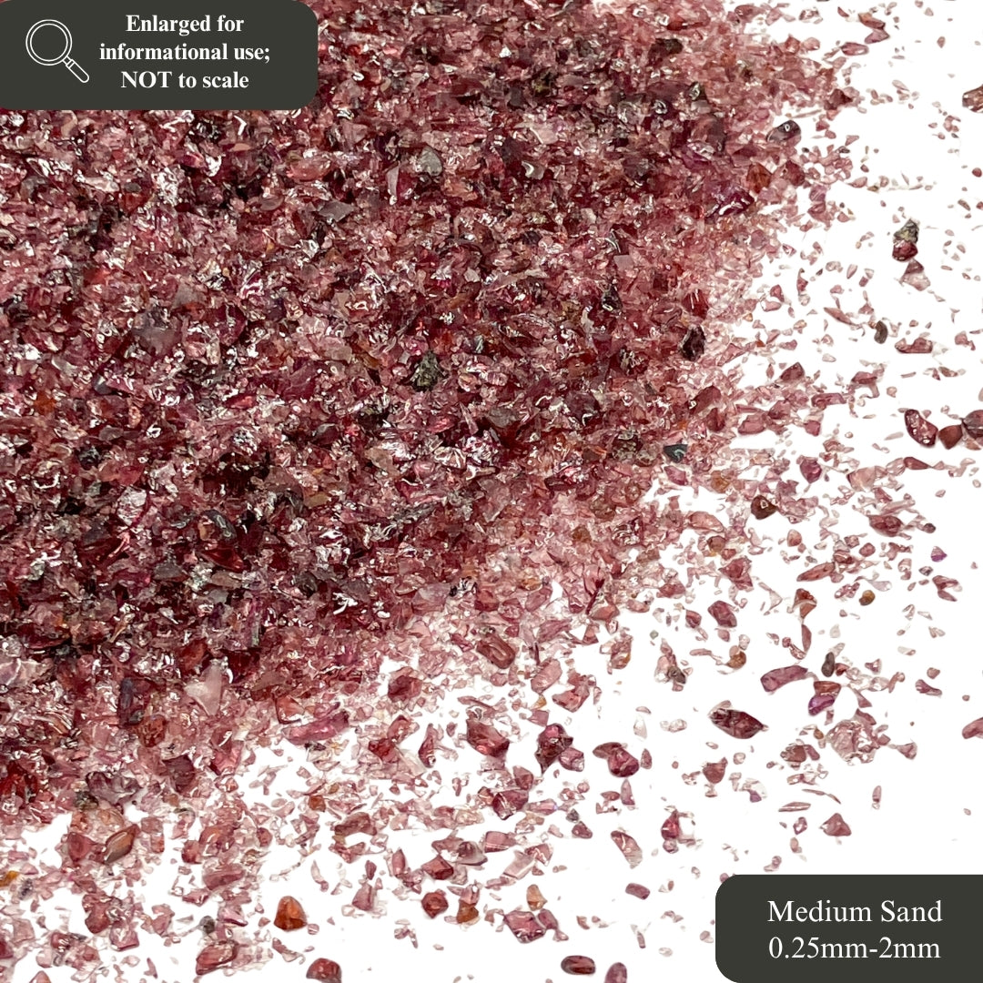 Crushed Deep Red Garnet Sand from India, Medium Sand (0.25mm-2mm)