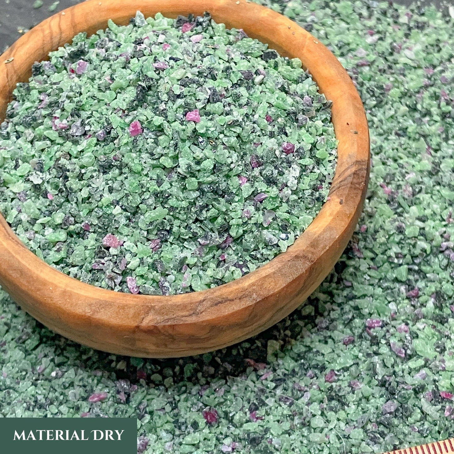 Crushed Ruby Zoisite Sand (Grade A) from China, Medium Crush (0.25mm-2mm) for Ring Inlay, Resin Art, Memorial & Sand Jewelry