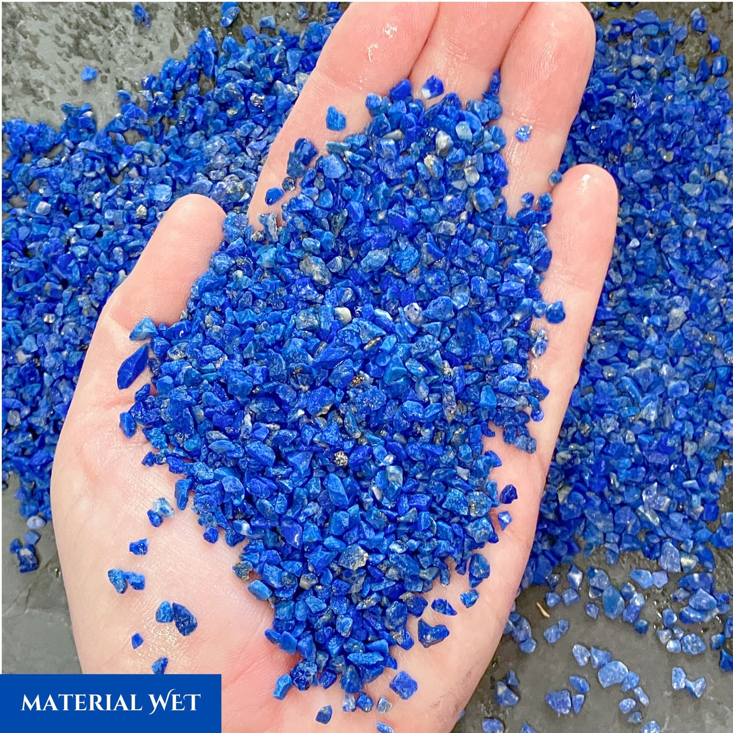 Crushed Blue Lapis Lazuli Chips (AAA) from Pakistan, Coarse Crush (2mm-4mm) for Woodworking Inlay, Resin Art, Embellishments or Orgone Pyramids