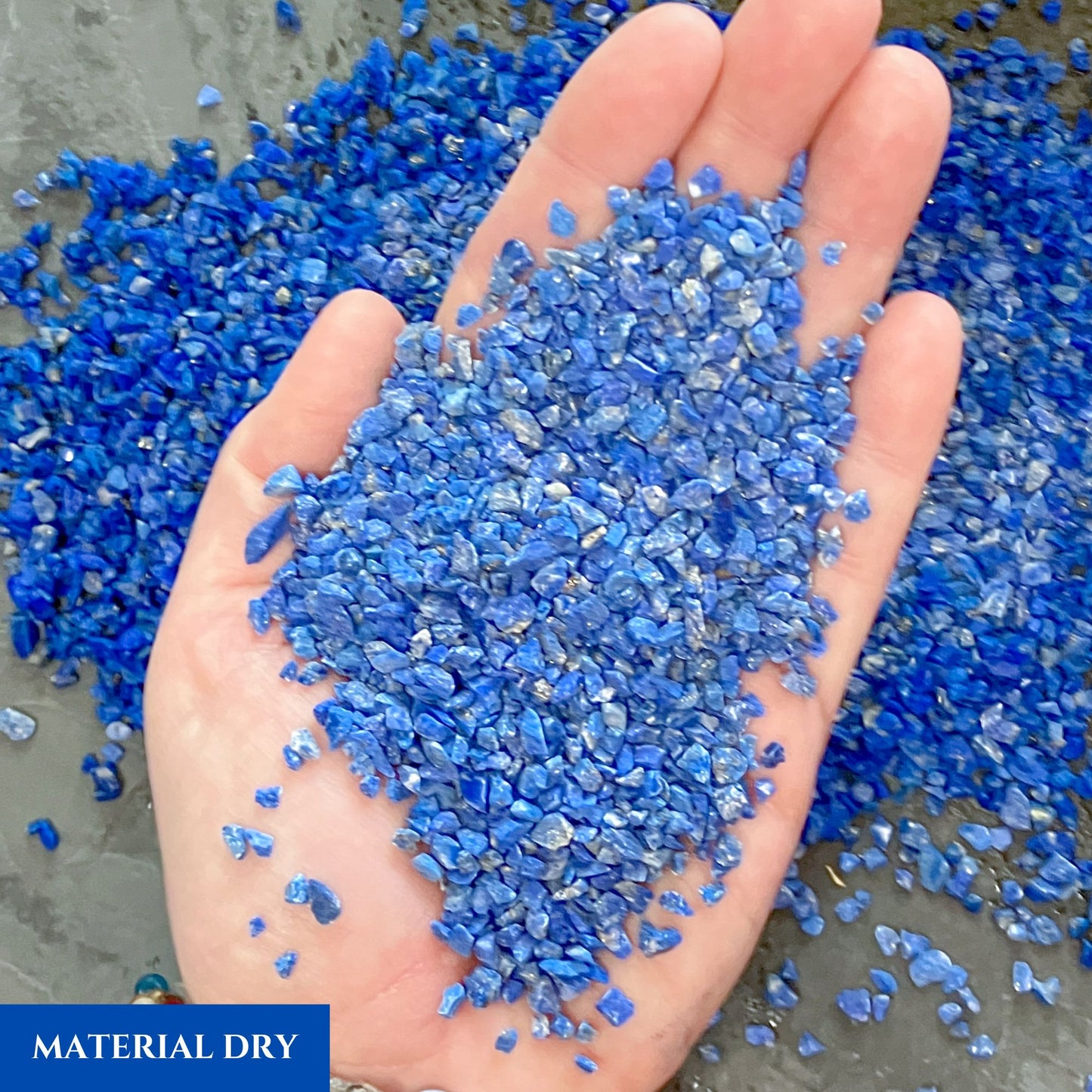 Crushed Blue Lapis Lazuli Chips (AAA) from Pakistan, Coarse Crush (2mm-4mm) for Woodworking Inlay, Resin Art, Embellishments or Orgone Pyramids