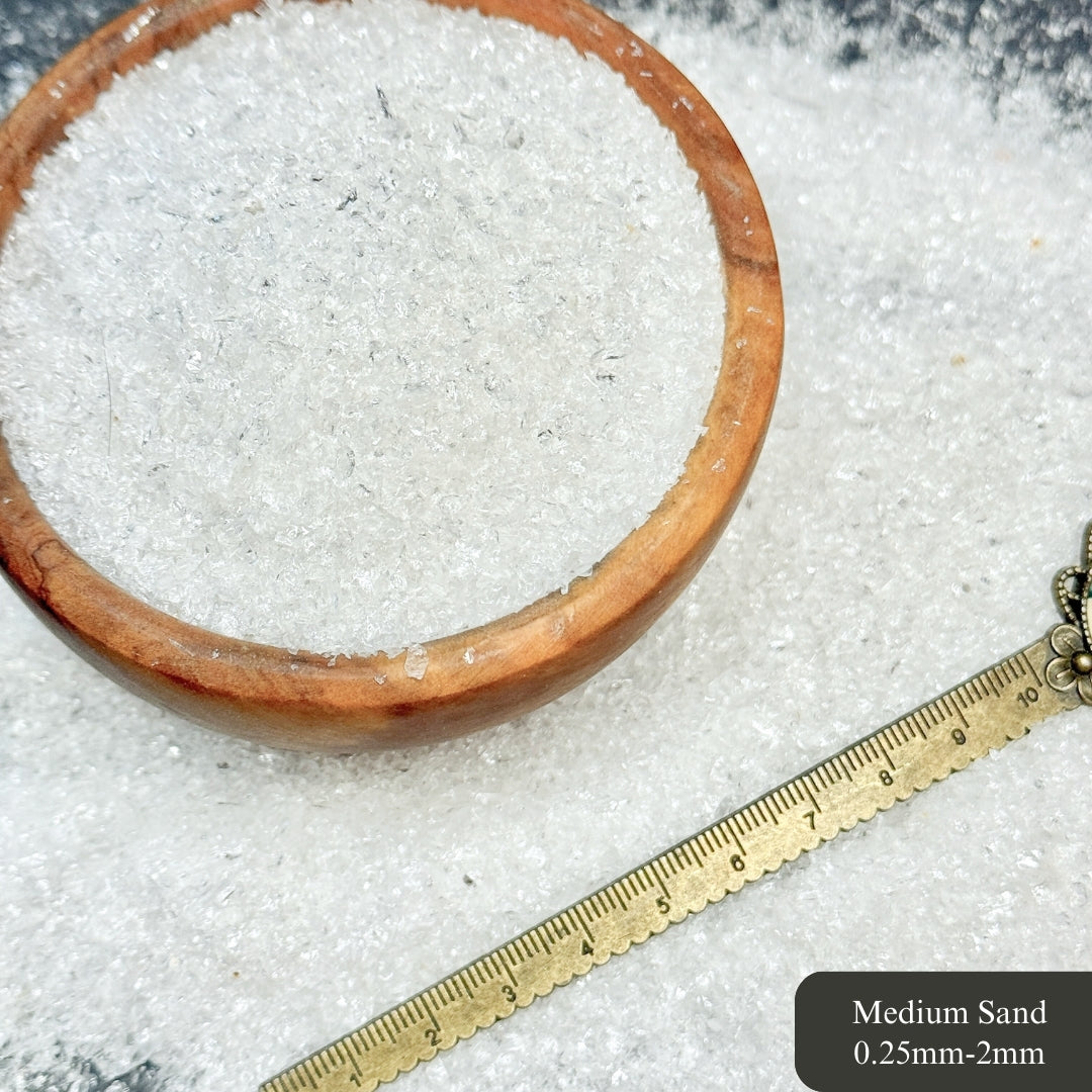 Crushed Clear Quartz (Rock Crystal) Sand from Brazil, Medium Sand (0.25mm-2mm)