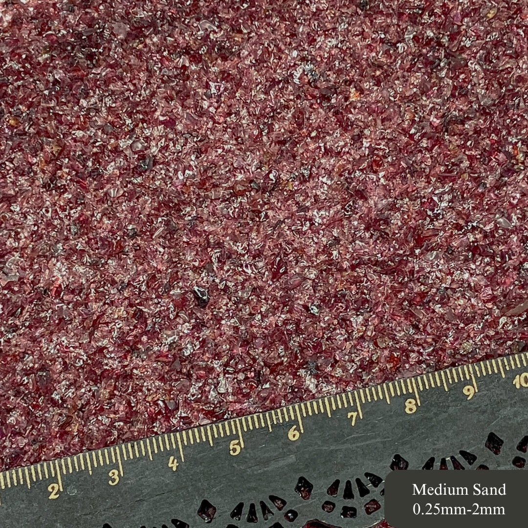 Crushed Deep Red Garnet Sand from India, Medium Sand (0.25mm-2mm)