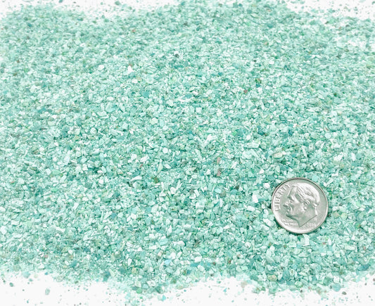 Crushed Light Blue Chrysocolla from Peru, Medium Crush, Sand Size, 2mm - 0.25mm