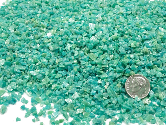 Crushed Blue-Green Amazonite from Russia, Coarse Crush, Gravel Size, 4mm - 2mm