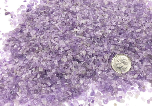 Crushed Purple Amethyst (Grade A) from Namibia, Coarse Crush, Gravel Size, 4mm - 2mm