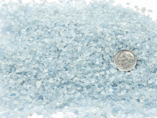Crushed Blue Aquamarine (Grade A) from Angola, Coarse Crush, Gravel Size, 4mm - 2mm