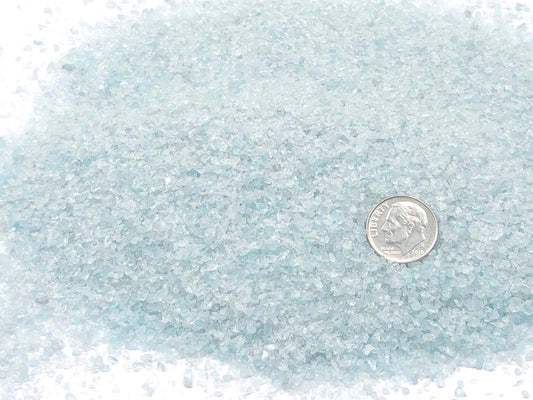 Crushed Blue Aquamarine (Grade A) from Angola, Medium Crush, Sand Size, 2mm - 0.25mm