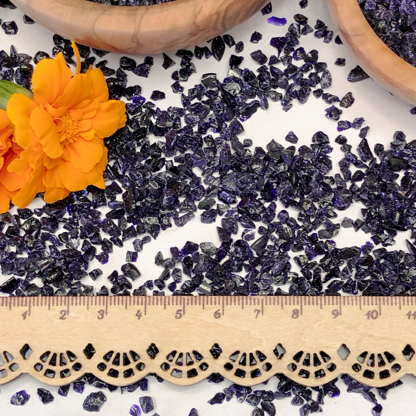 Crushed Midnight Blue Goldstone (Synthetic), Coarse Crush, Gravel Size, 4mm - 2mm