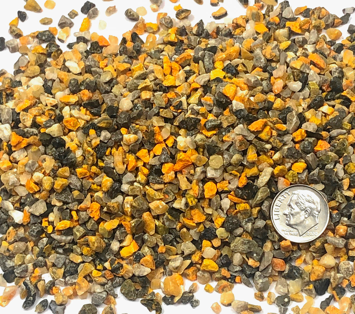 Crushed Yellow and Black Bumblebee Jasper from Indonesia, Coarse Crush, Gravel Size, 4mm - 2mm