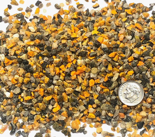 Crushed Yellow and Black Bumblebee Jasper from Indonesia, Coarse Crush, Gravel Size, 4mm - 2mm