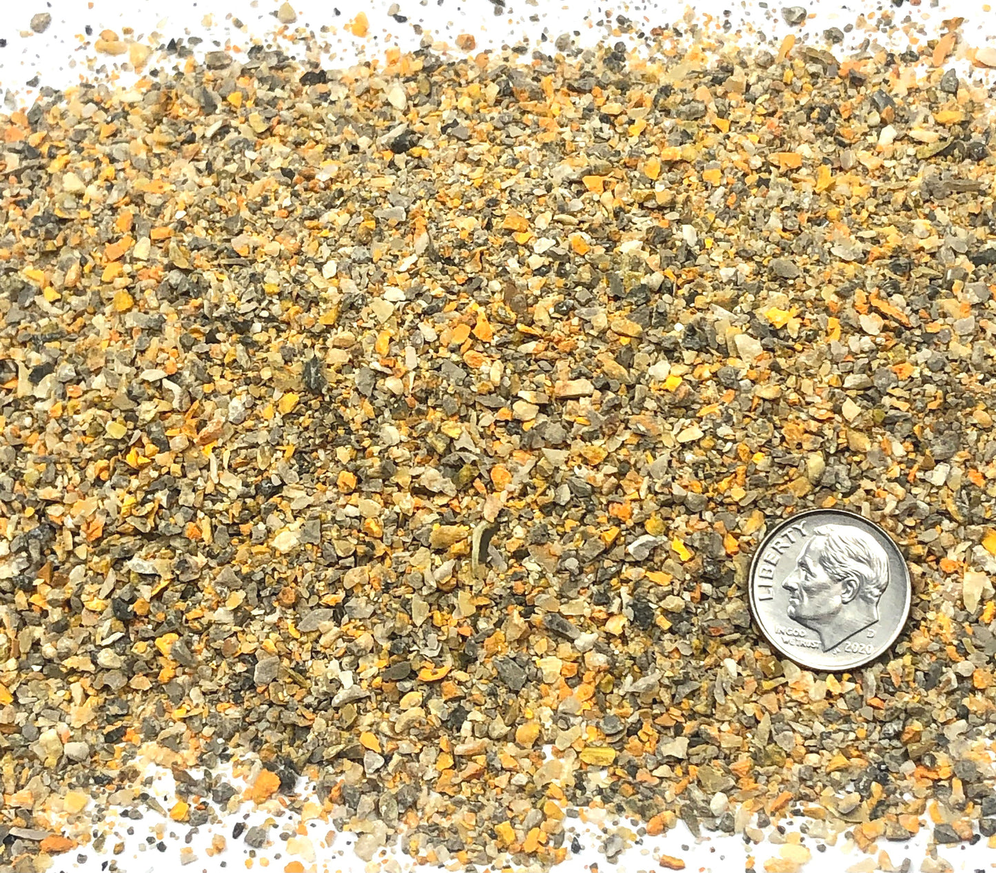 Crushed Yellow and Black Bumblebee Jasper from Indonesia, Medium Crush, Sand Size, 2mm - 0.25mm
