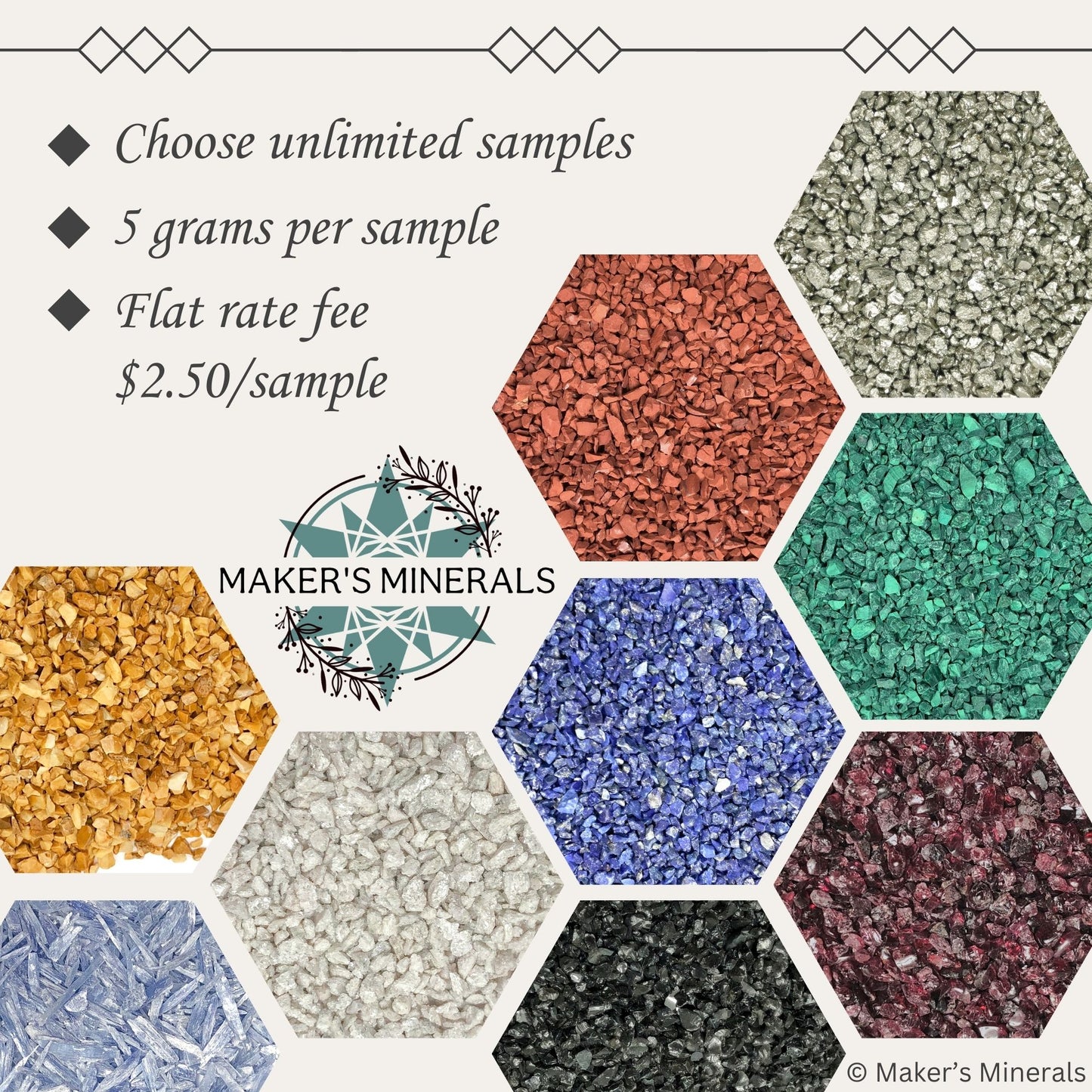 Crushed Mineral and Gemstone Sample, 5 grams, Gravel Size (4mm - 2mm)