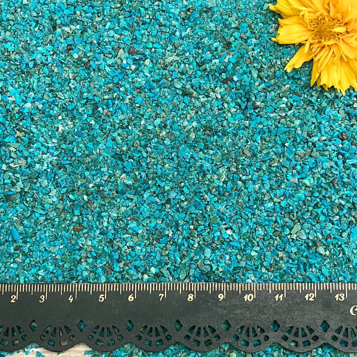*CLOSEOUT* Crushed Dark Blue Chrysocolla Sand from Peru, Medium Sand (0.25mm-2mm)