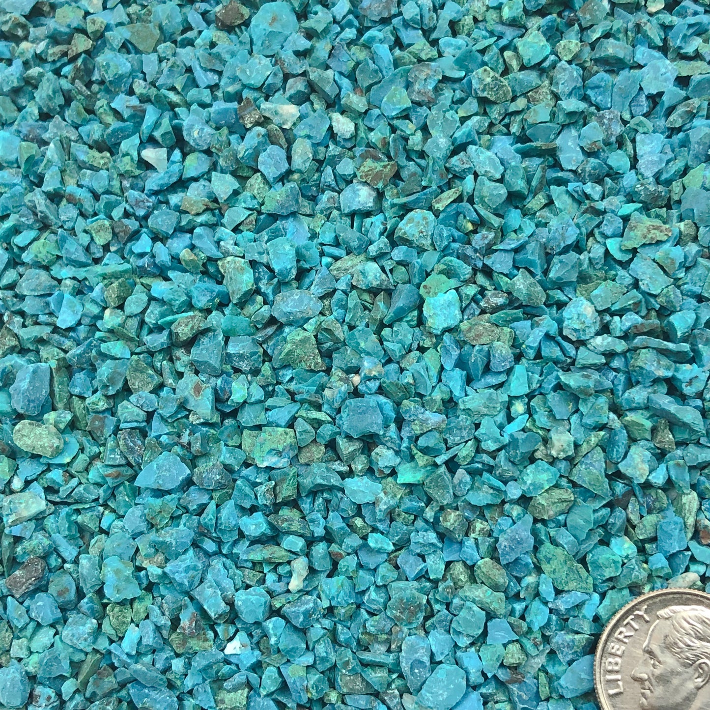 Crushed Dark Blue Chrysocolla from Peru, Coarse Crush, Gravel Size, 4mm - 2mm