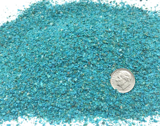 Crushed Dark Blue Chrysocolla from Peru, Medium Crush, Sand Size, 2mm - 0.25mm