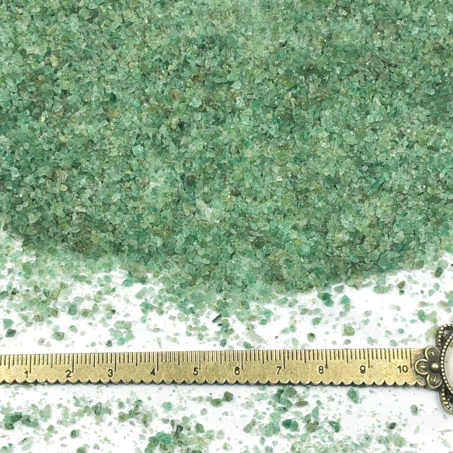 Crushed Green Emerald (Grade A) from India, Medium Crush, Sand Size, 2mm - 0.25mm